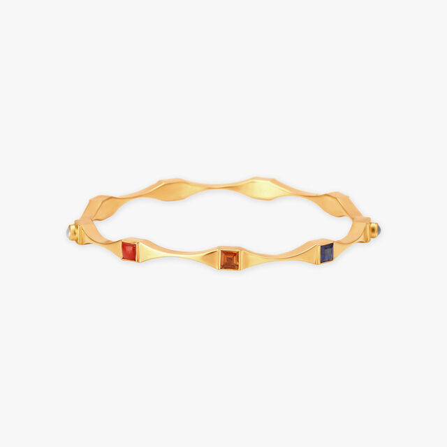 Elegant Navaratna Gold Bangle 