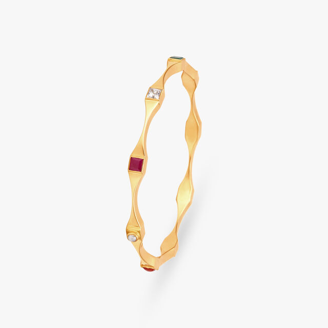 Elegant Navaratna Gold Bangle 4