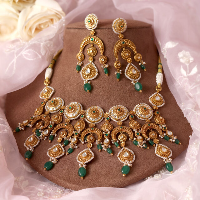Kundan Choker Artificial Kundan Polki Sets Buy Blooming Floral