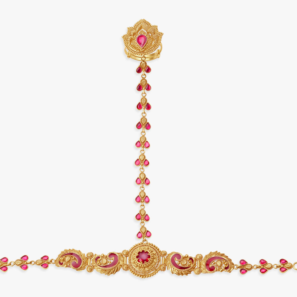 Buy Opulent Intricate Gold Hathphool at Best Price Tanishq US