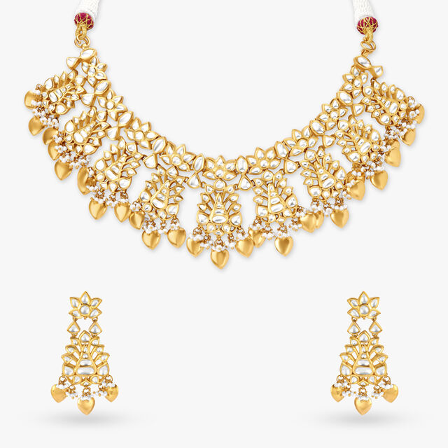 Kundan Cascading Hearts Necklace Set 2