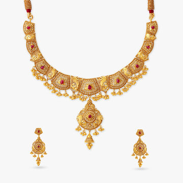 Tanishq 22 Karat Gold Necklace Set for Women