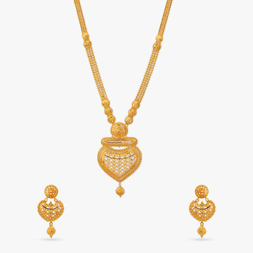 Radiant Kalash Gold Necklace Set