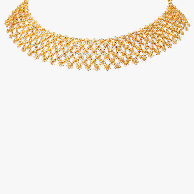 Golden Cascade Lace Gold Necklace 