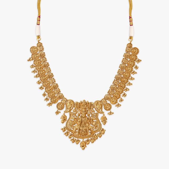 Peacock Nakshi Gold Temple Short Necklace Set 2