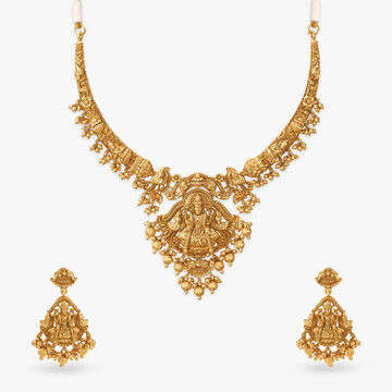 Radiant Lakshmi Gold Necklace Set
