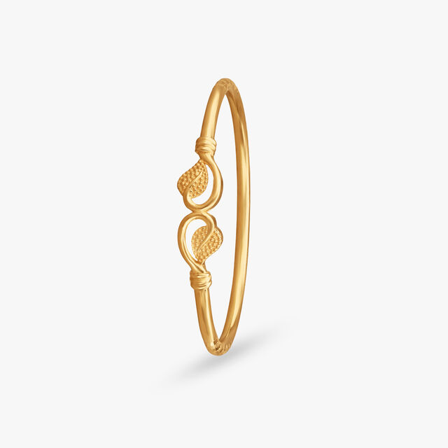 Twinned Heart Gold Bangle 