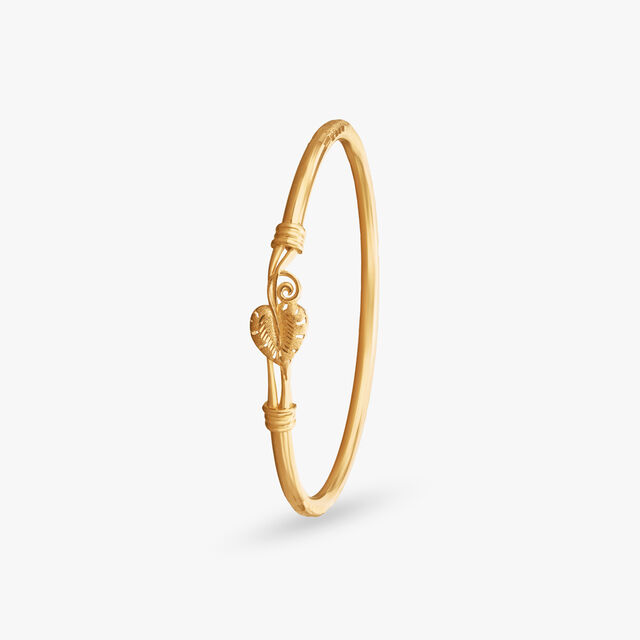 Chic Leaf Gold Bangle 2