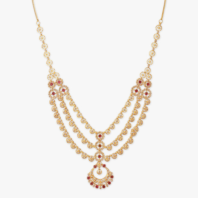 Chandbali Crescent Tourmaline & Diamond Chakkri Necklace Set 2