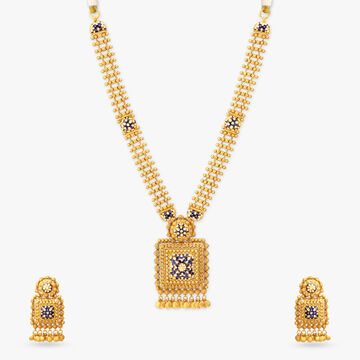 Square Enamel Medallion Necklace Set