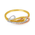 Mia by Tanishq 18KT Yellow-White And Rose Gold Diamond Finger Ring with Oval Design,,hi-res 2