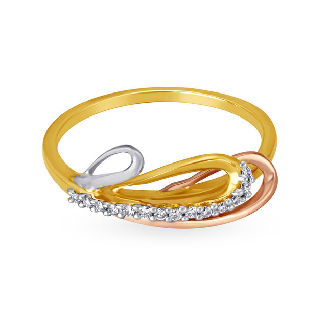 Mia by Tanishq 18KT Yellow-White And Rose Gold Diamond Finger Ring with Oval Design,,hi-res 2