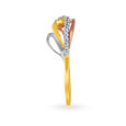 Mia by Tanishq 18KT Yellow-White And Rose Gold Diamond Finger Ring with Oval Design,,hi-res 3