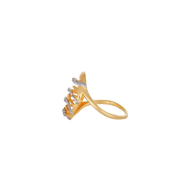 Mia by Tanishq 18KT Yellow Gold Diamond Finger Ring with Circular Design,,hi-res 2