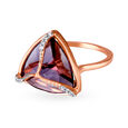 Mia Colours At Work by Tanishq 18KT Rose Gold Diamond And Quartz Finger Ring with Triangular Design,,hi-res 2