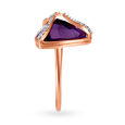 Mia Colours At Work by Tanishq 18KT Rose Gold Diamond And Quartz Finger Ring with Triangular Design,,hi-res 3