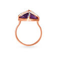 Mia Colours At Work by Tanishq 18KT Rose Gold Diamond And Quartz Finger Ring with Triangular Design,,hi-res 4