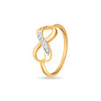 18KT Yellow Gold Infinity Diamond Finger Ring 