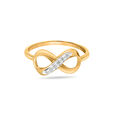18KT Yellow Gold Infinity Diamond Finger Ring 2