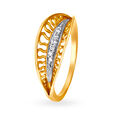 Mia by Tanishq 18KT Yellow Gold Diamond Finger Ring with Curved Marquise Design,,hi-res 