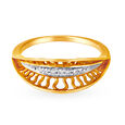 Mia by Tanishq 18KT Yellow Gold Diamond Finger Ring with Curved Marquise Design,,hi-res 2