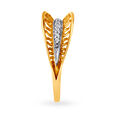 Mia by Tanishq 18KT Yellow Gold Diamond Finger Ring with Curved Marquise Design,,hi-res 3