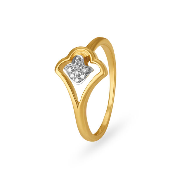 Mia by Tanishq Friends of Bride 18KT Yellow Gold Diamond Finger Ring with Openwork And Tulip Design,,hi-res 