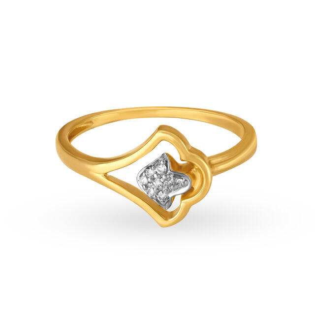 Mia by Tanishq Friends of Bride 18KT Yellow Gold Diamond Finger Ring with Openwork And Tulip Design,,hi-res 2