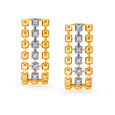 18KT Yellow Gold Lighter Side of Work  Diamond Earrings 