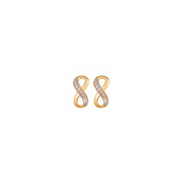 Mia by Tanishq 18KT Yellow Gold Diamond Stud Earrings with Eight Design