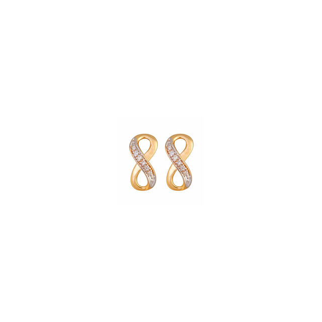Mia by Tanishq 18KT Yellow Gold Diamond Stud Earrings with Eight Design