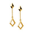 Mia Multitaskers by Tanishq 18KT Yellow Gold Drop Earrings with Diamond-Shaped Design 