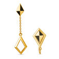 Mia Multitaskers by Tanishq 18KT Yellow Gold Drop Earrings with Diamond-Shaped Design 2