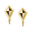 Mia Multitaskers by Tanishq 18KT Yellow Gold Drop Earrings with Diamond-Shaped Design 4
