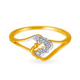 Mia by Tanishq 18KT Yellow Gold Diamond Finger Ring with Teardrop Design,,hi-res 2
