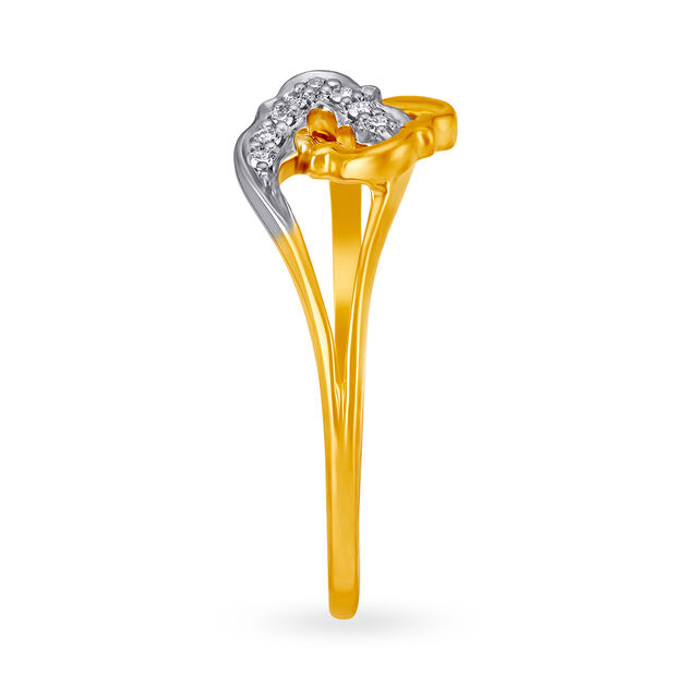Mia by Tanishq 18KT Yellow Gold Diamond Finger Ring with Teardrop Design,,hi-res 3