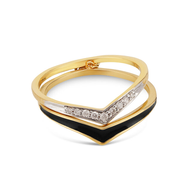 Mia by Tanishq Friends of Bride 18KT Yellow Gold Diamond Duet Finger Ring,,hi-res 2