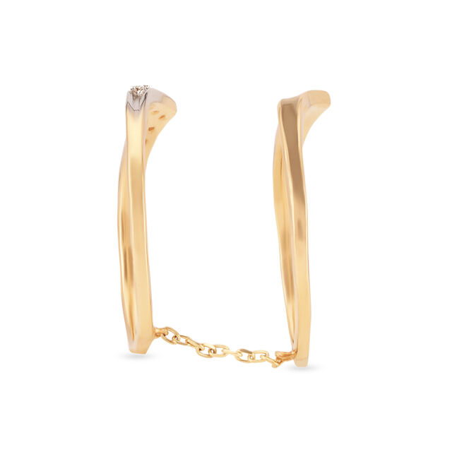 Mia by Tanishq Friends of Bride 18KT Yellow Gold Diamond Duet Finger Ring,,hi-res 3
