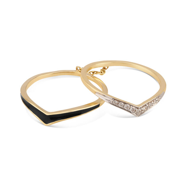 Mia by Tanishq Friends of Bride 18KT Yellow Gold Diamond Duet Finger Ring,,hi-res 4