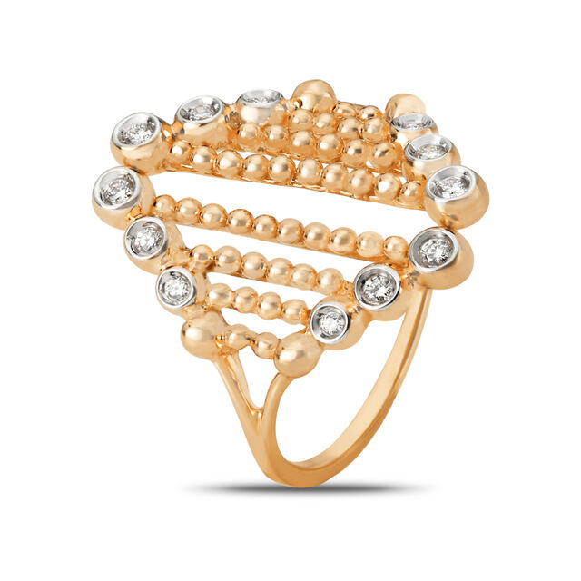 Mia All-Rounders by Tanishq 18KT Yellow Gold Diamond Finger Ring with Triangle Design,,hi-res 