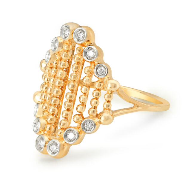Mia All-Rounders by Tanishq 18KT Yellow Gold Diamond Finger Ring with Triangle Design,,hi-res 3