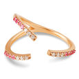 Mia Glintz by Tanishq 18KT Rose Gold Diamond And Sapphire Finger Ring 2