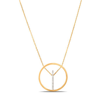 Mia Glintz by Tanishq 18KT Yellow And White Gold Diamond Pendant And Chain