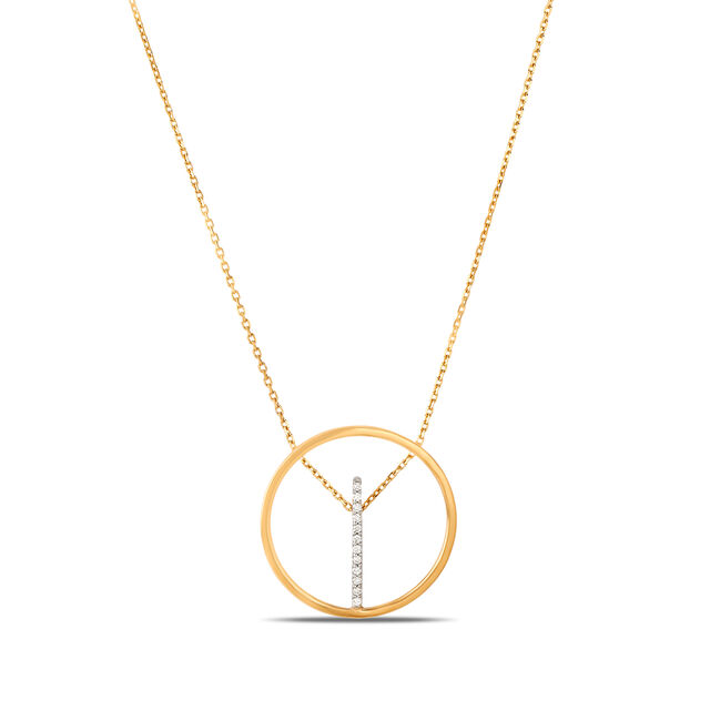 Mia Glintz by Tanishq 18KT Yellow And White Gold Diamond Pendant And Chain 