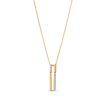 Mia Glintz by Tanishq 18KT Yellow Gold Diamond Pendant And Chain