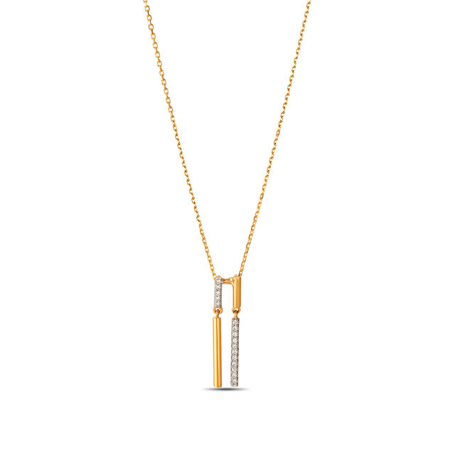 Mia Glintz by Tanishq 18KT Yellow Gold Diamond Pendant And Chain 