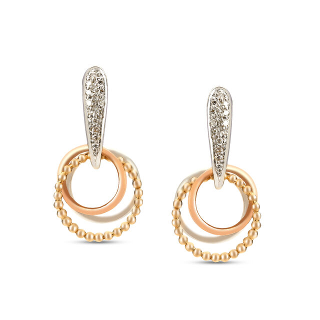 Mia All-Rounders by Tanishq 18KT Yellow Gold Diamond Hoop Earrings with ...