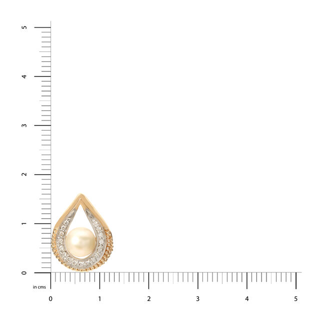 Mia by Tanishq All-Rounders 14KT Yellow Gold Diamond & Pearl Teardrop Pendant 4
