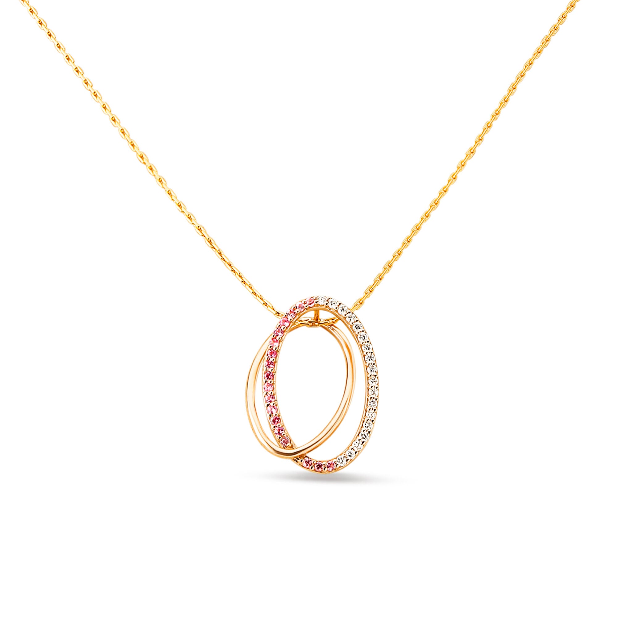Buy Mia Glintz by Tanishq 18KT Rose Gold Diamond And Sapphire Pendant ...