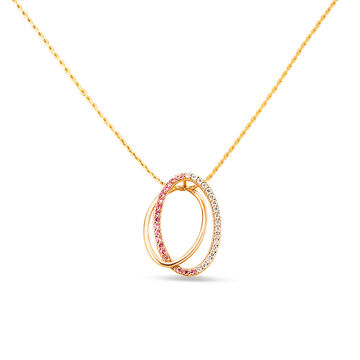 Mia Glintz by Tanishq 18KT Rose Gold Diamond And Sapphire Pendant